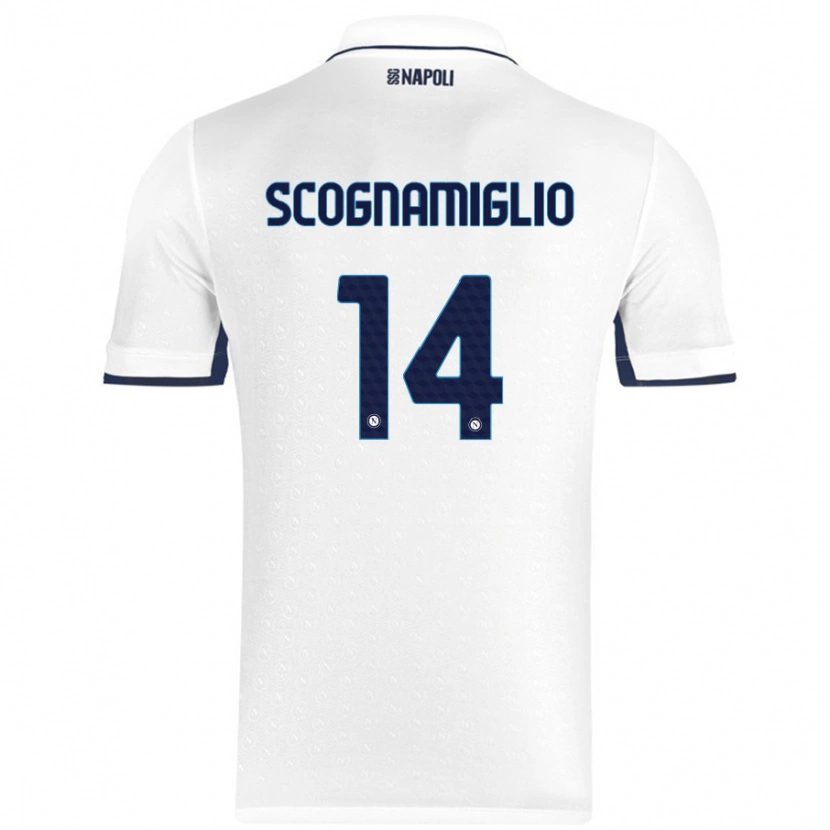 Danxen Women Fabio Scognamiglio #14 White Royal Blue Away Jersey 2024/25 T-Shirt