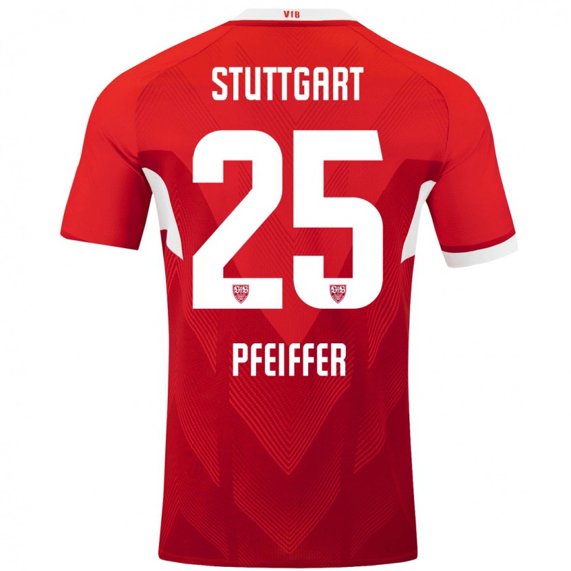 Danxen Women Luca Pfeiffer #25 Red White Away Jersey 2024/25 T-Shirt