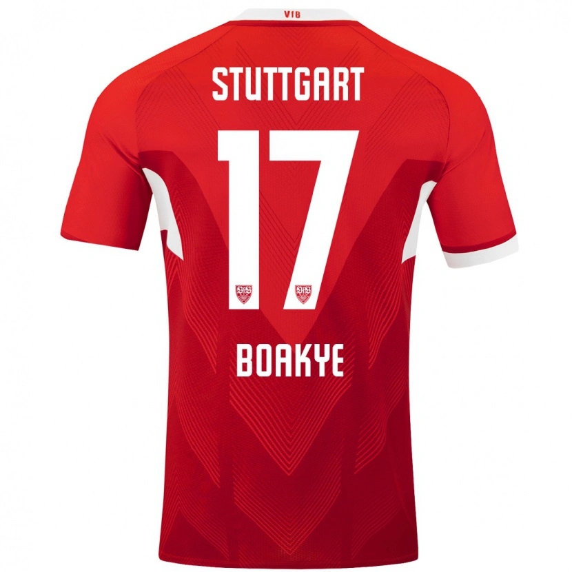 Danxen Women Maurice Boakye #17 Red White Away Jersey 2024/25 T-Shirt