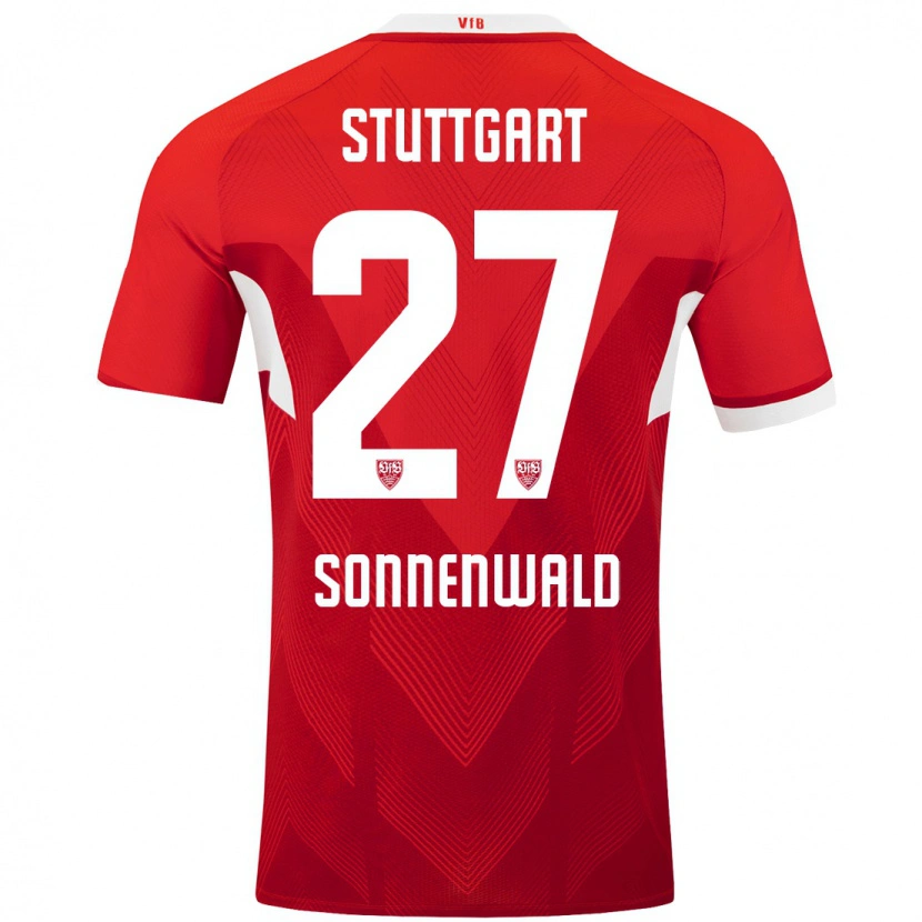 Danxen Women Lukas Sonnenwald #27 Red White Away Jersey 2024/25 T-Shirt