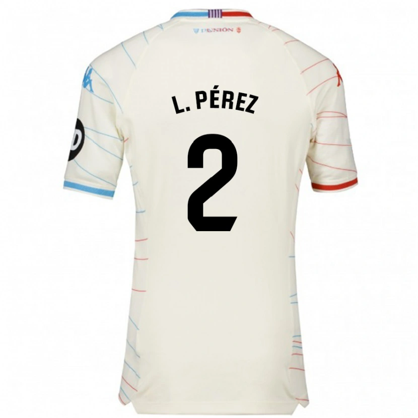 Danxen Women Luis Pérez #2 White Red Blue Away Jersey 2024/25 T-Shirt