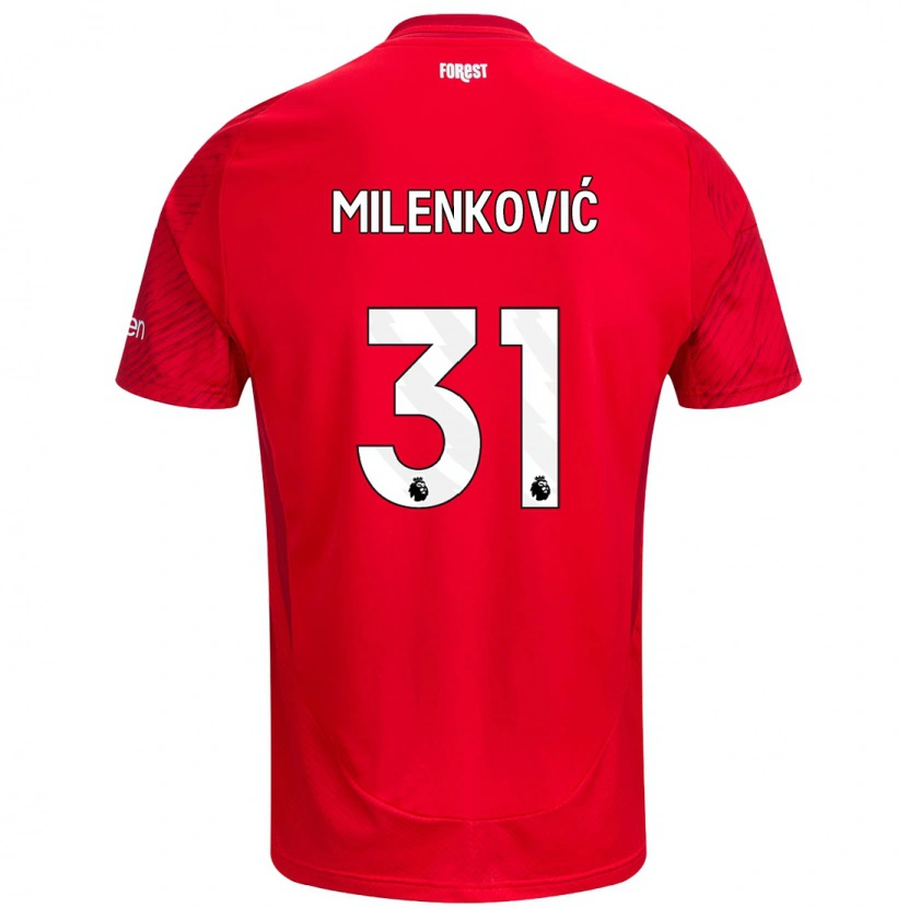 Danxen Kid Nikola Milenković #31 Red White Home Jersey 2024/25 T-Shirt