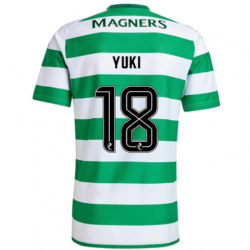 Danxen Kid Yuki Kobayashi #18 Green White Home Jersey 2024/25 T-Shirt