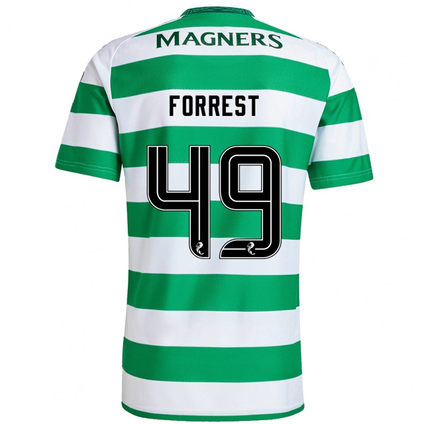 Danxen Kid James Forrest #49 Green White Home Jersey 2024/25 T-Shirt