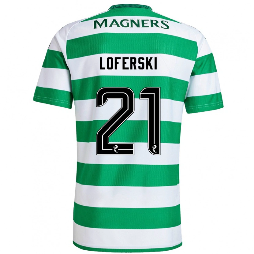 Danxen Kid Kit Loferski #21 Green White Home Jersey 2024/25 T-Shirt