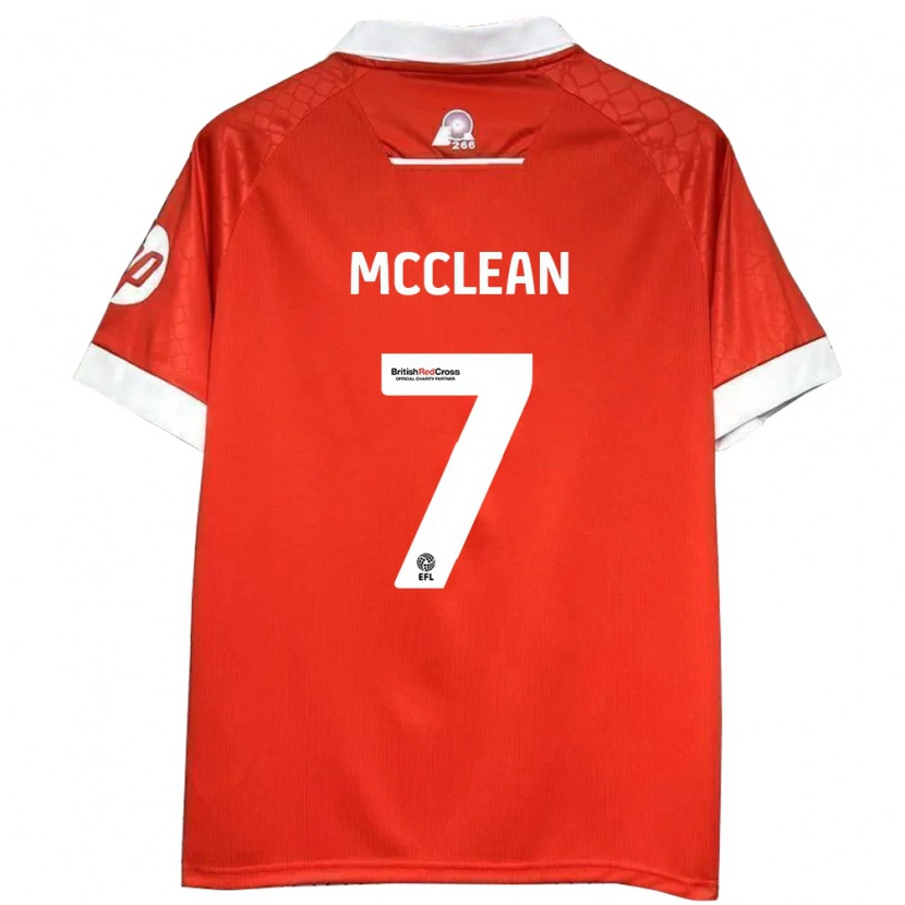 Danxen Kid James Mcclean #7 Red White Home Jersey 2024/25 T-Shirt