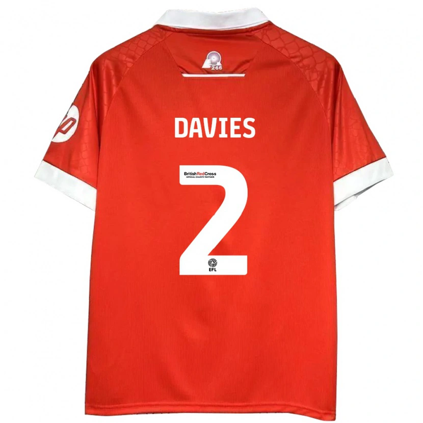 Danxen Kid Phoebe Davies #2 Red White Home Jersey 2024/25 T-Shirt