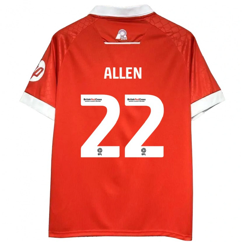 Danxen Kid Keren Allen #22 Red White Home Jersey 2024/25 T-Shirt