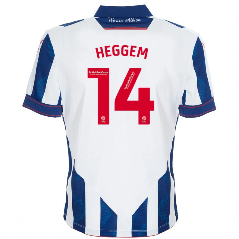 Danxen Kid Torbjørn Heggem #14 White Dark Blue Home Jersey 2024/25 T-Shirt