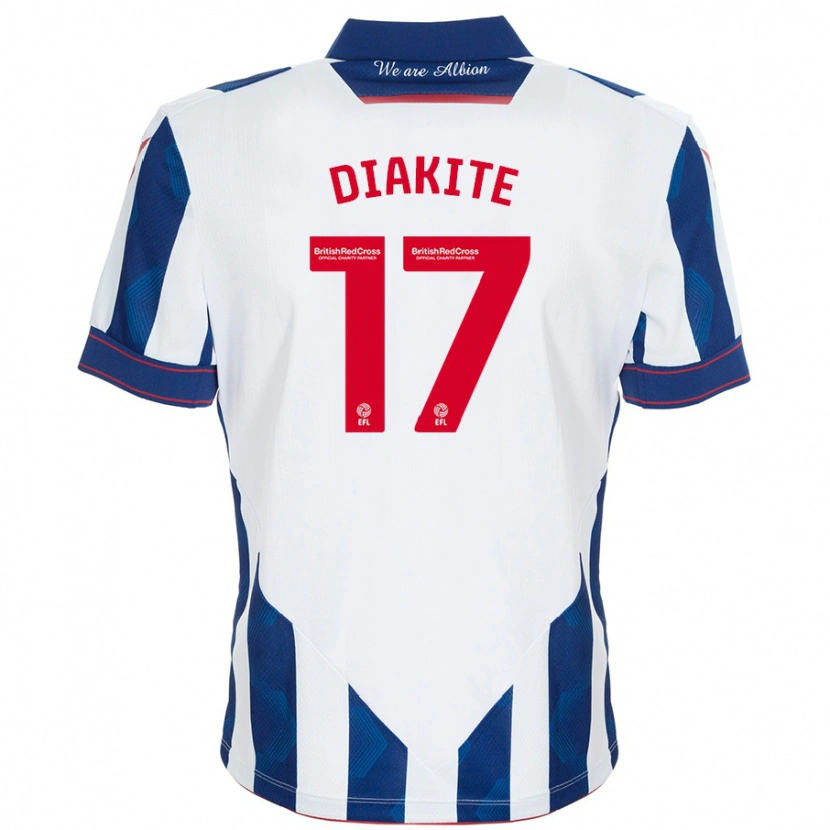 Danxen Kid Ousmane Diakité #17 White Dark Blue Home Jersey 2024/25 T-Shirt