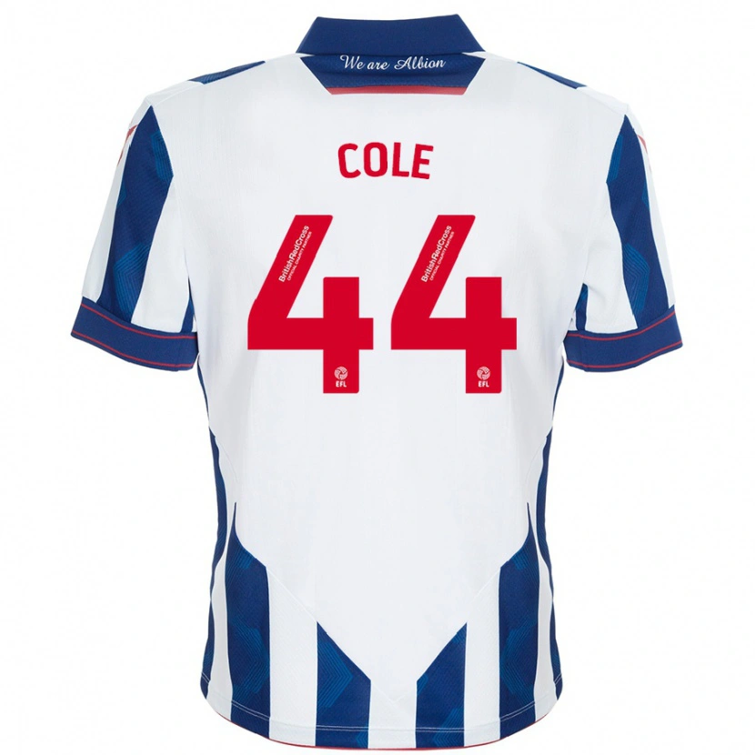 Danxen Kid Devante Cole #44 White Dark Blue Home Jersey 2024/25 T-Shirt