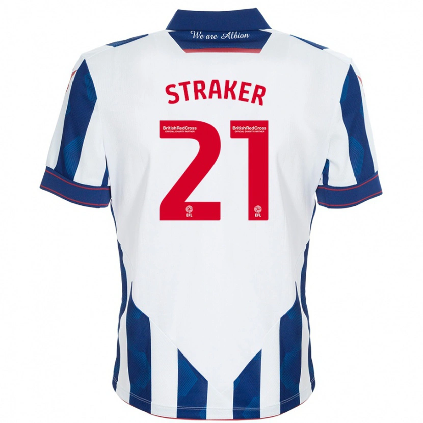 Danxen Kid Jannelle Straker #21 White Dark Blue Home Jersey 2024/25 T-Shirt