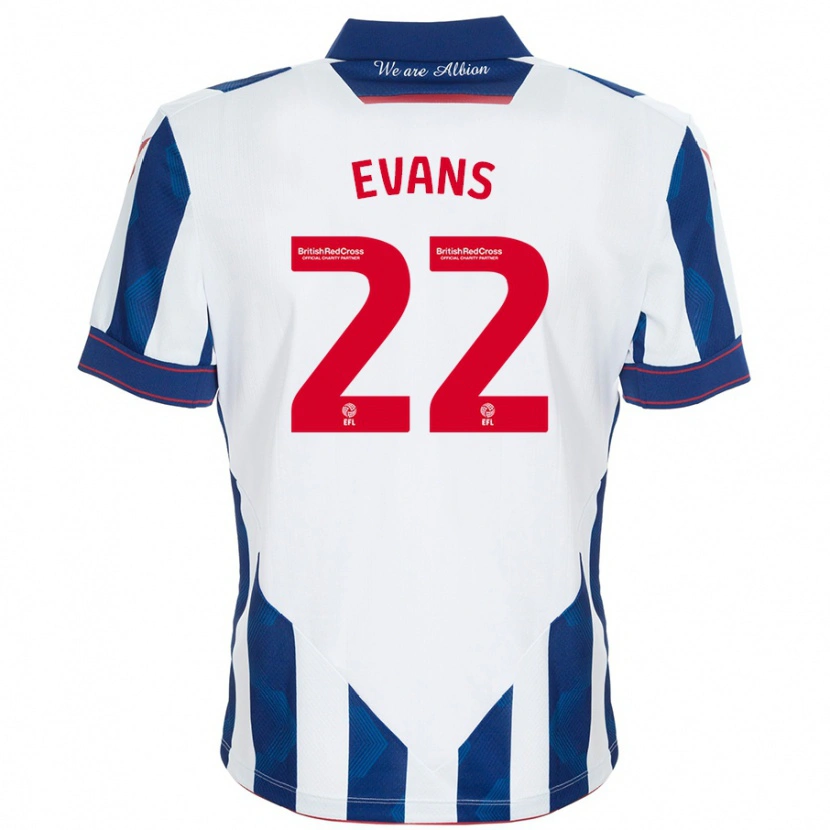 Danxen Kid Kate Evans #22 White Dark Blue Home Jersey 2024/25 T-Shirt