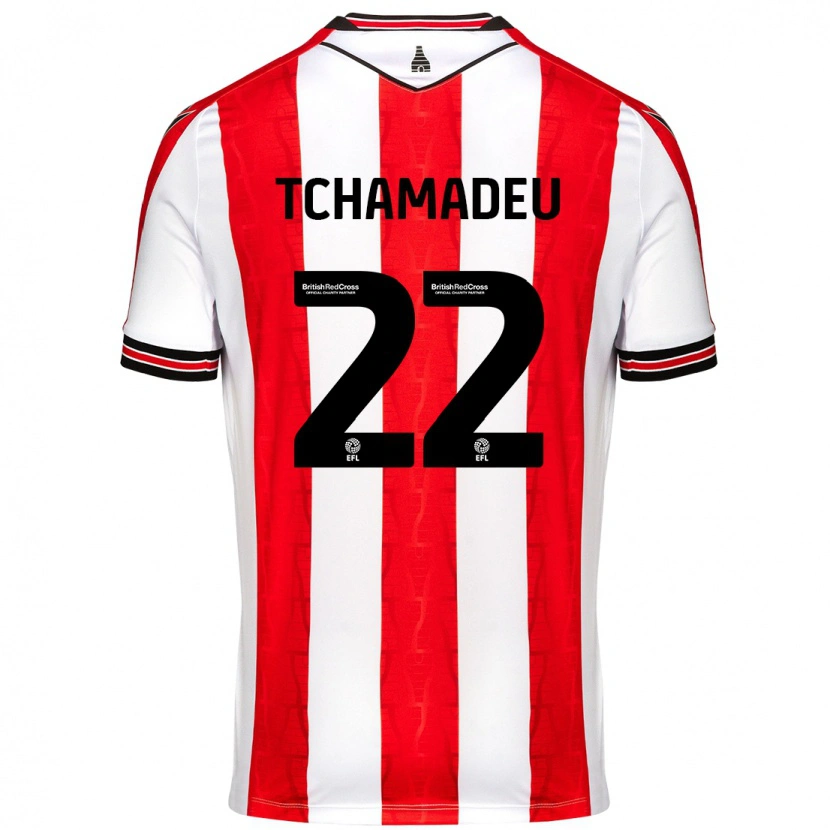 Danxen Kid Junior Tchamadeu #22 Red White Home Jersey 2024/25 T-Shirt