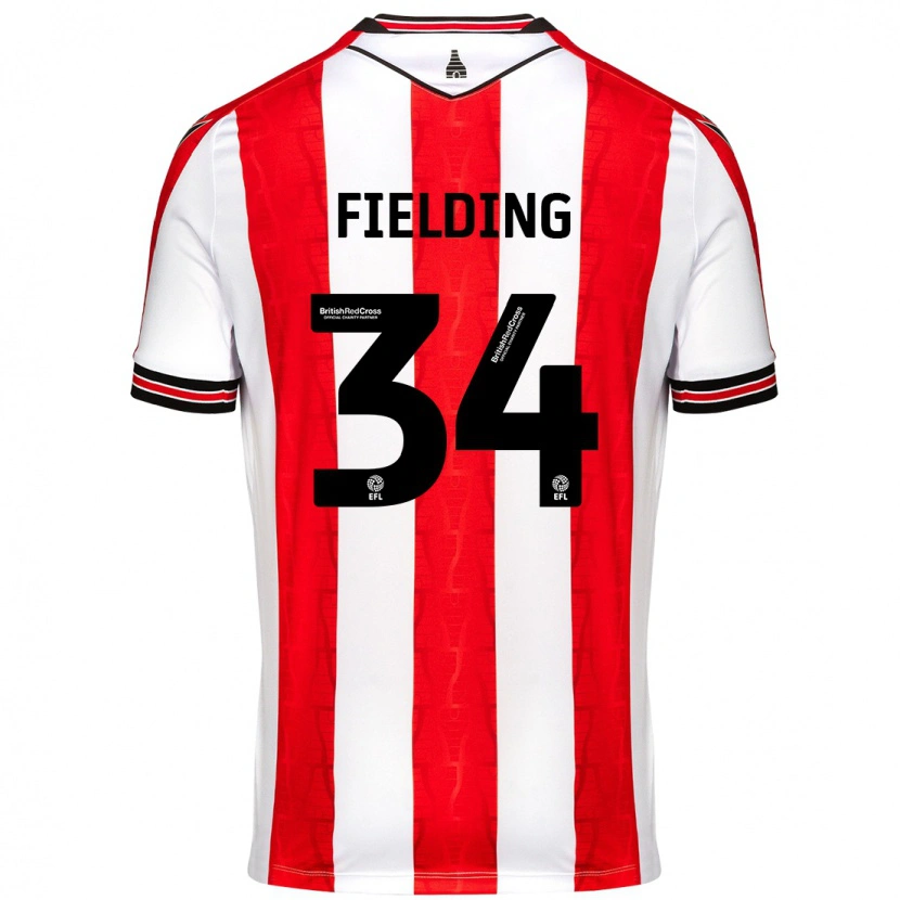 Danxen Kid Frank Fielding #34 Red White Home Jersey 2024/25 T-Shirt