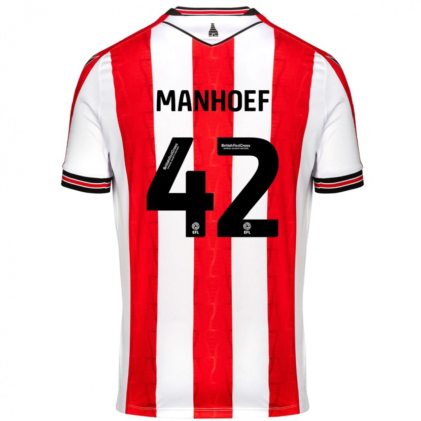 Danxen Kid Million Manhoef #42 Red White Home Jersey 2024/25 T-Shirt