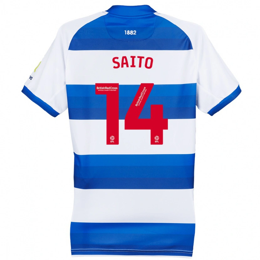 Danxen Kid Koki Saito #14 White Blue Home Jersey 2024/25 T-Shirt