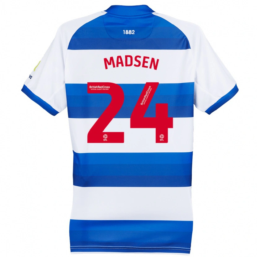 Danxen Kid Nicolas Madsen #24 White Blue Home Jersey 2024/25 T-Shirt