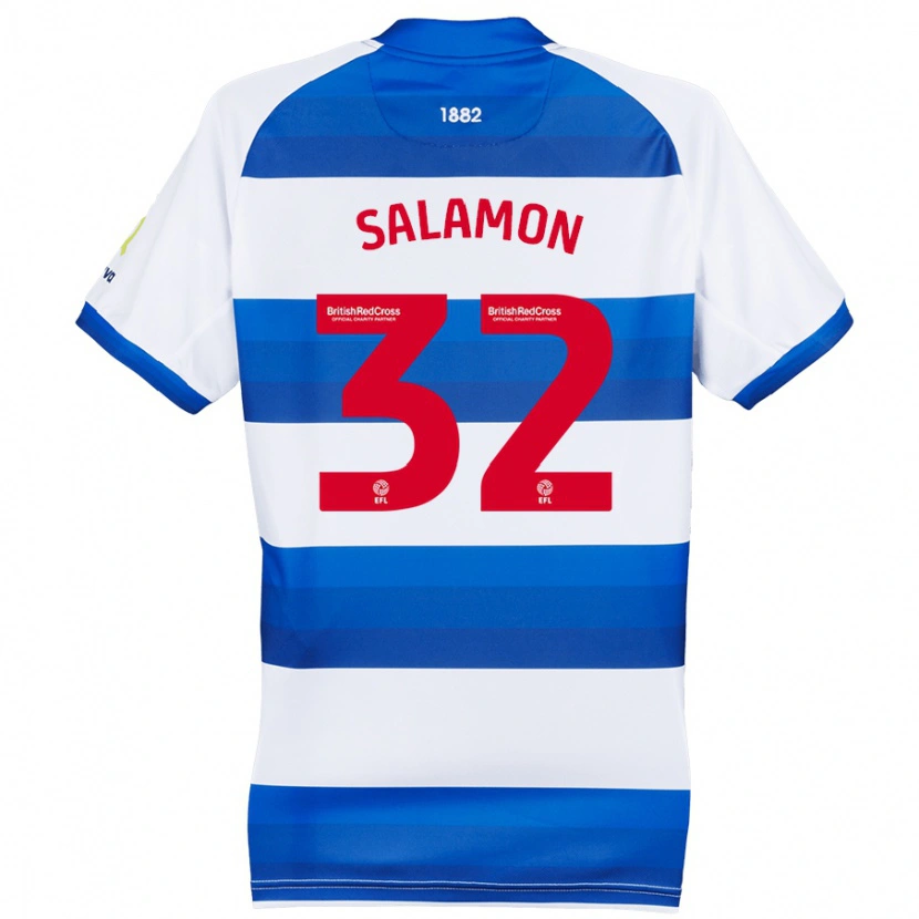 Danxen Kid Matteo Salamon #32 White Blue Home Jersey 2024/25 T-Shirt