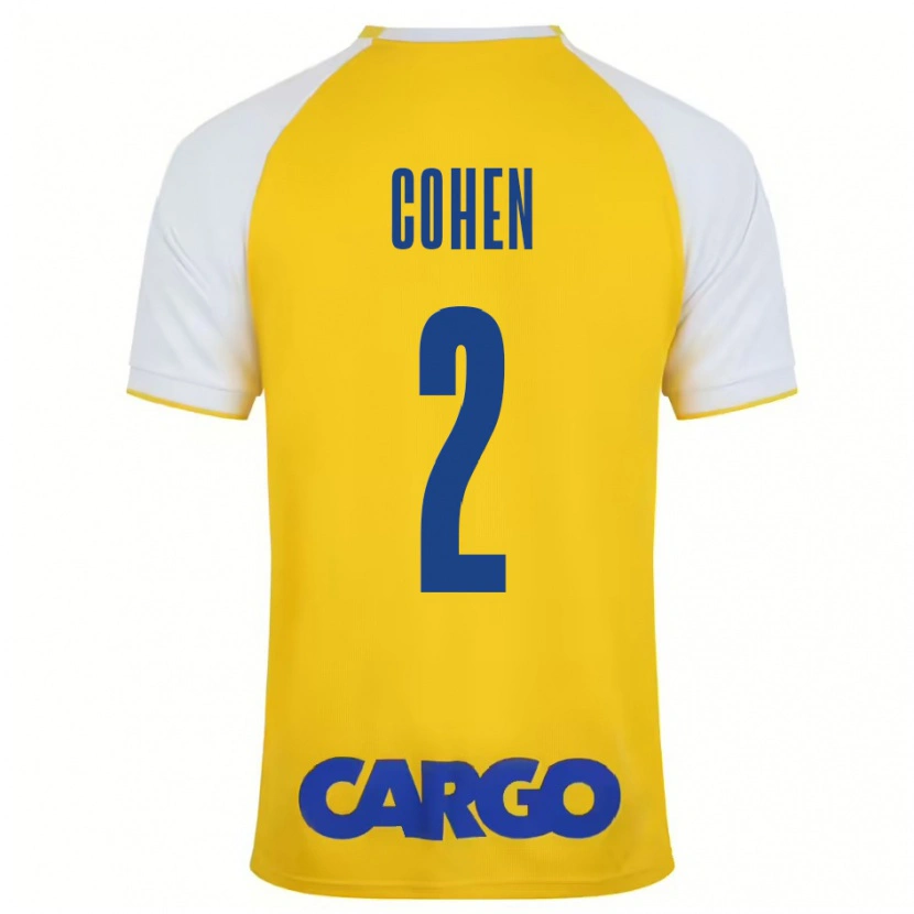 Danxen Kid Avishay Cohen #2 Yellow White Home Jersey 2024/25 T-Shirt