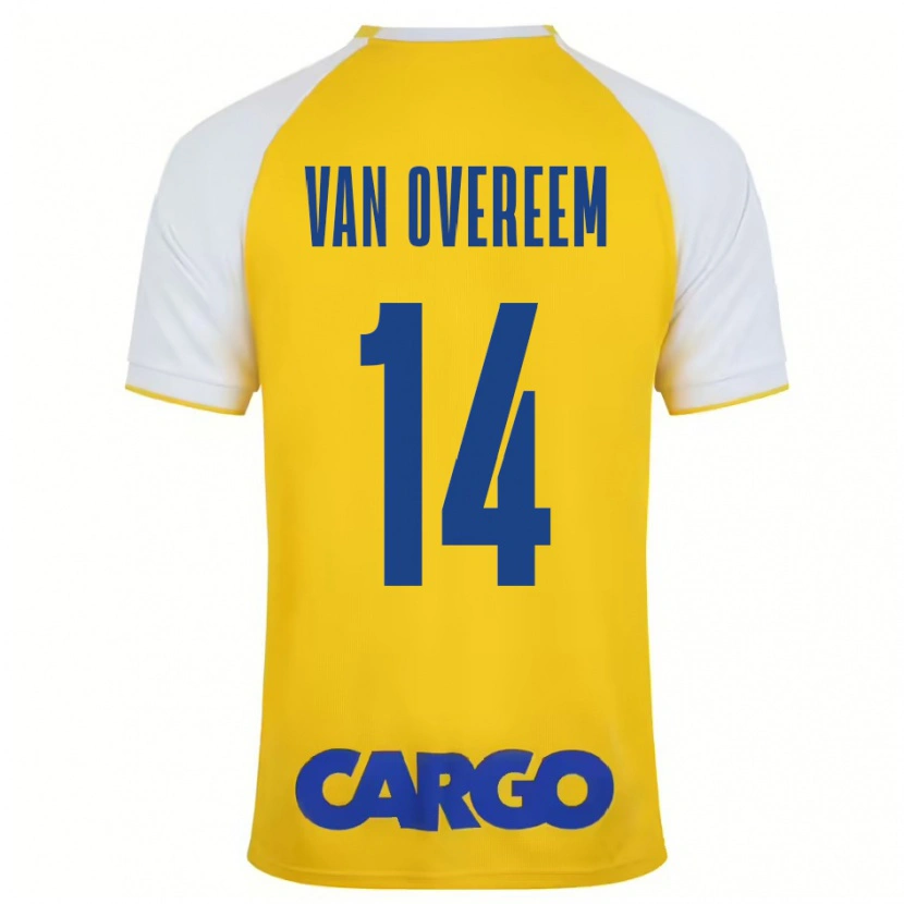 Danxen Kid Joris Van Overeem #14 Yellow White Home Jersey 2024/25 T-Shirt