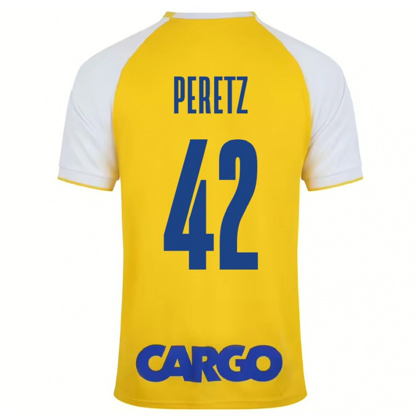 Danxen Kid Dor Peretz #42 Yellow White Home Jersey 2024/25 T-Shirt