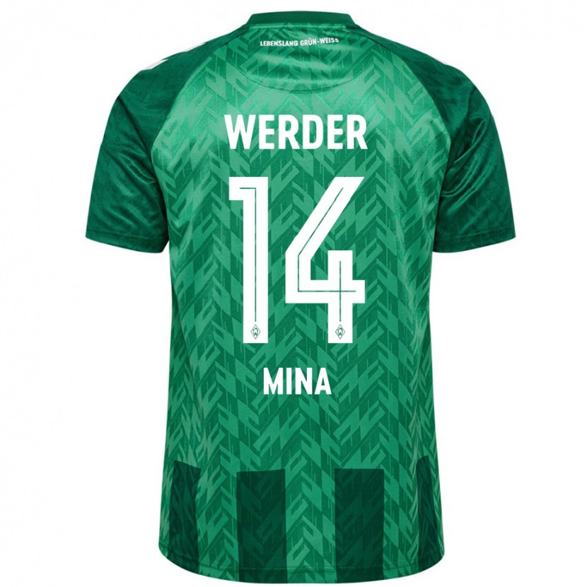 Danxen Kid Johan Mina #14 Green Home Jersey 2024/25 T-Shirt