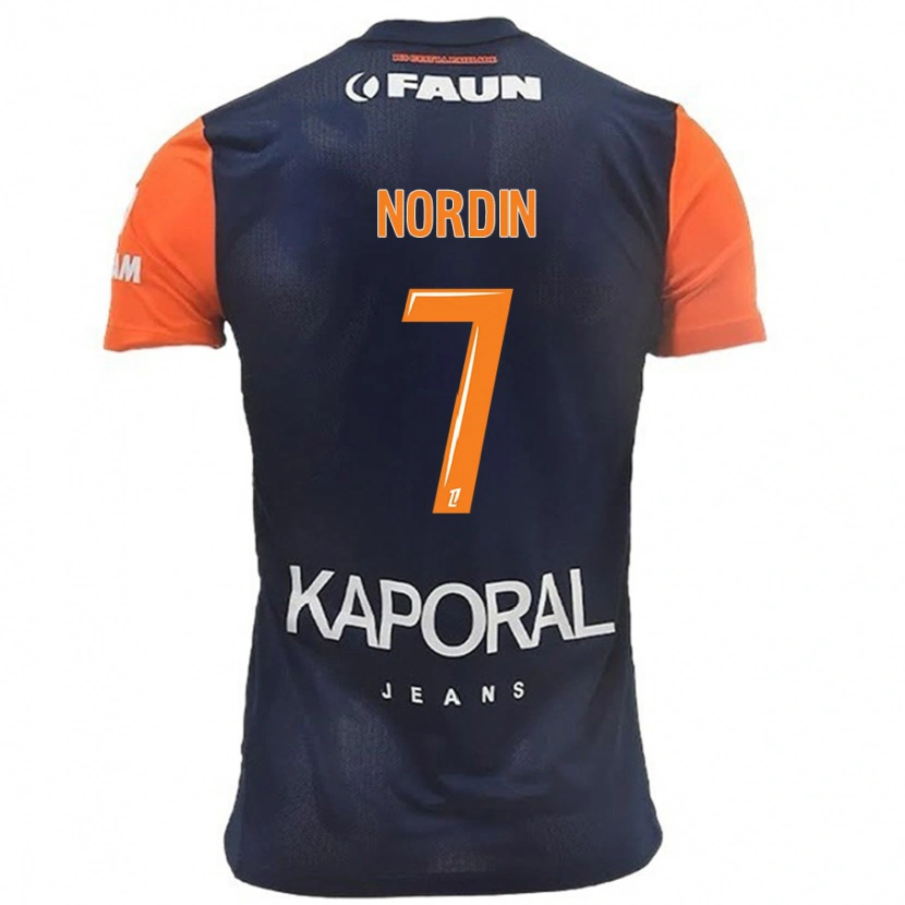 Danxen Kid Arnaud Nordin #7 Navy Blue Orange Home Jersey 2024/25 T-Shirt