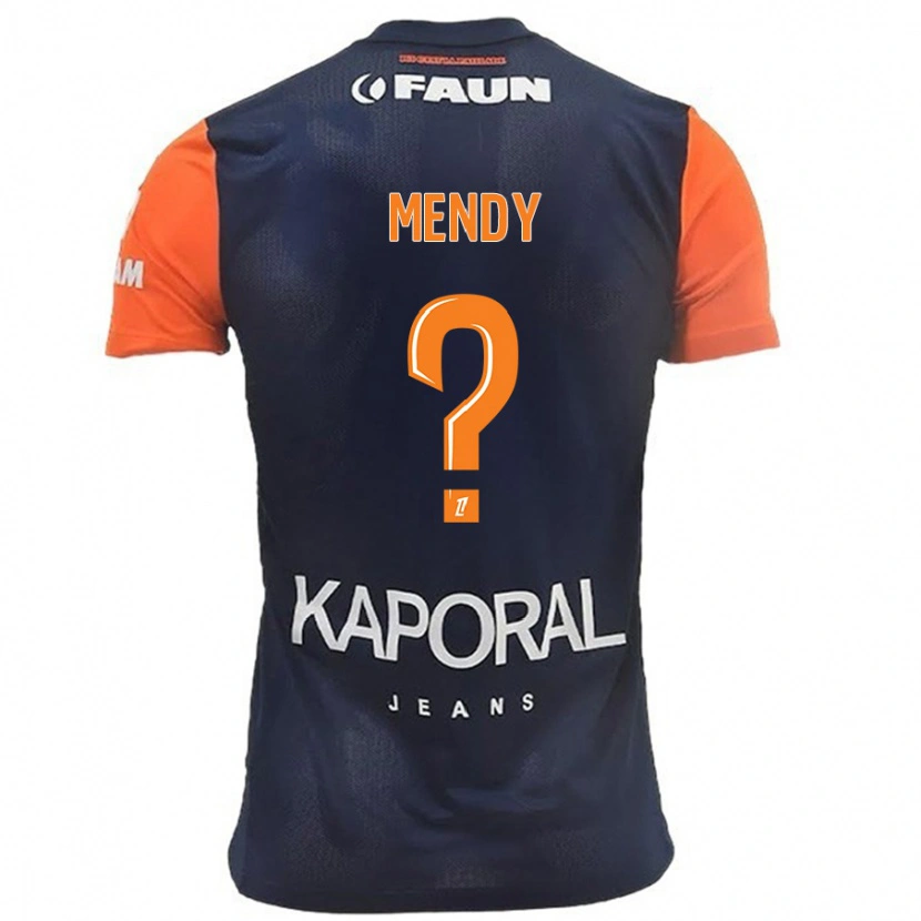 Danxen Kid Kélyan Mendy #0 Navy Blue Orange Home Jersey 2024/25 T-Shirt