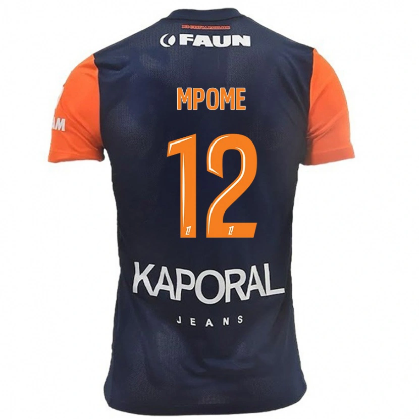 Danxen Kid Maelys Mpomé #12 Navy Blue Orange Home Jersey 2024/25 T-Shirt