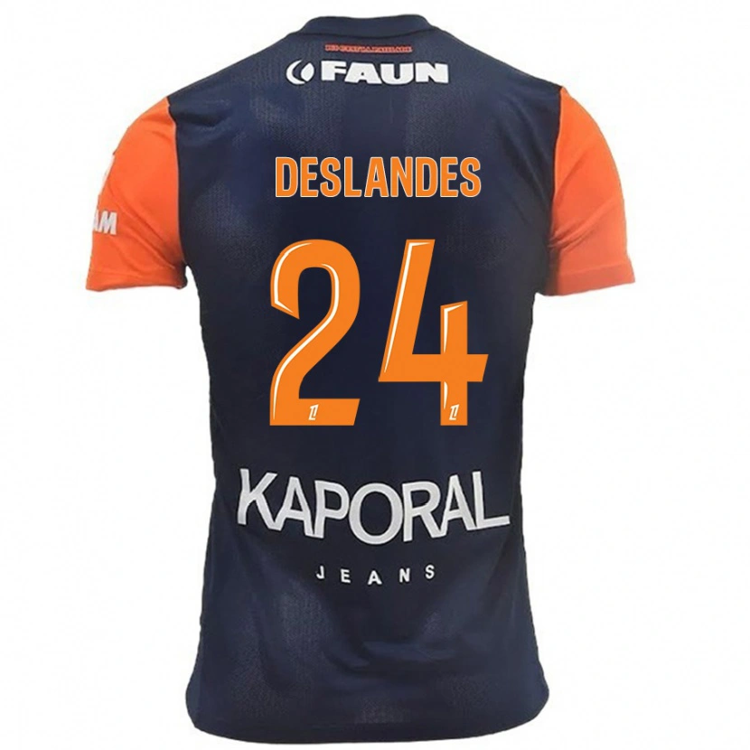 Danxen Kid Océane Deslandes #24 Navy Blue Orange Home Jersey 2024/25 T-Shirt