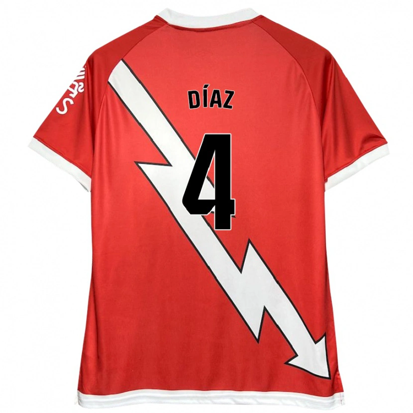 Danxen Kid Pedro Díaz #4 White Red Home Jersey 2024/25 T-Shirt