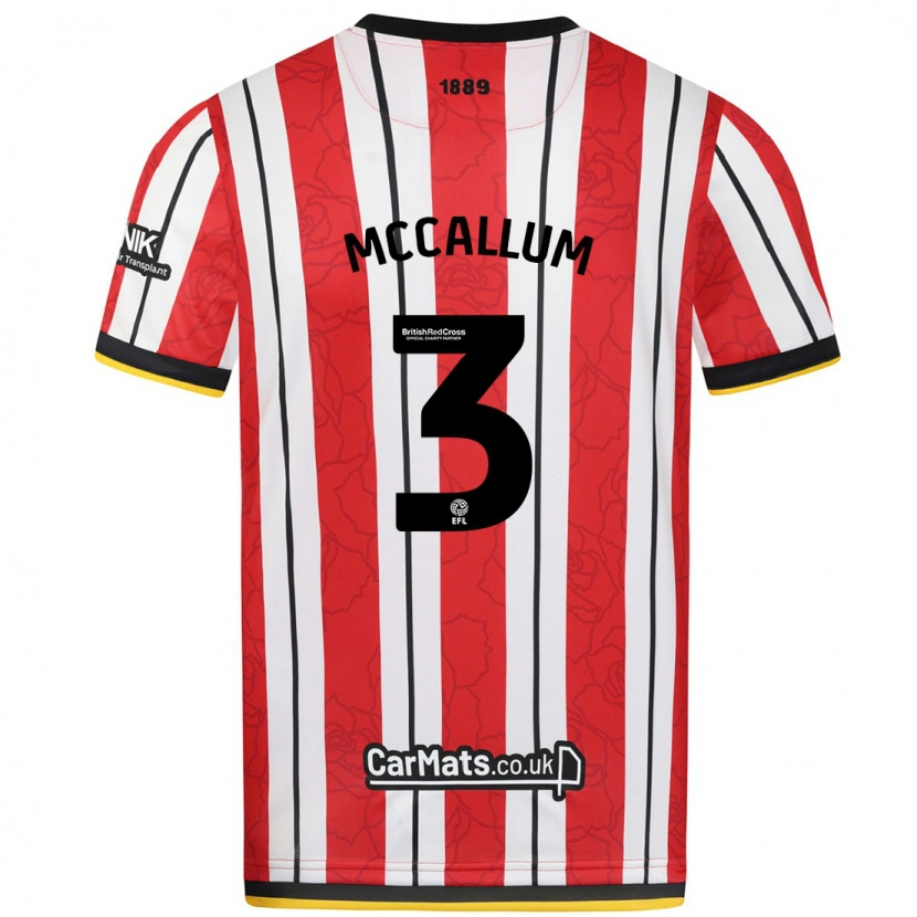 Danxen Kid Sam Mccallum #3 Red White Stripes Home Jersey 2024/25 T-Shirt