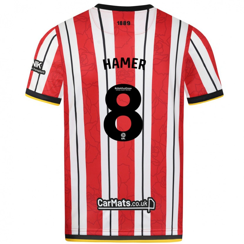 Danxen Kid Gustavo Hamer #8 Red White Stripes Home Jersey 2024/25 T-Shirt