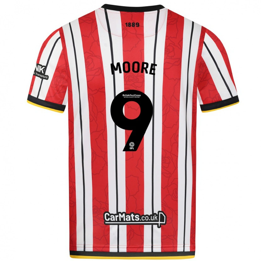 Danxen Kid Kieffer Moore #9 Red White Stripes Home Jersey 2024/25 T-Shirt