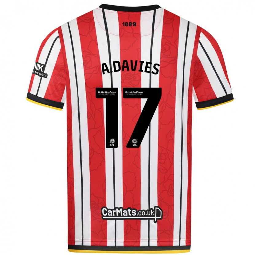 Danxen Kid Adam Davies #17 Red White Stripes Home Jersey 2024/25 T-Shirt