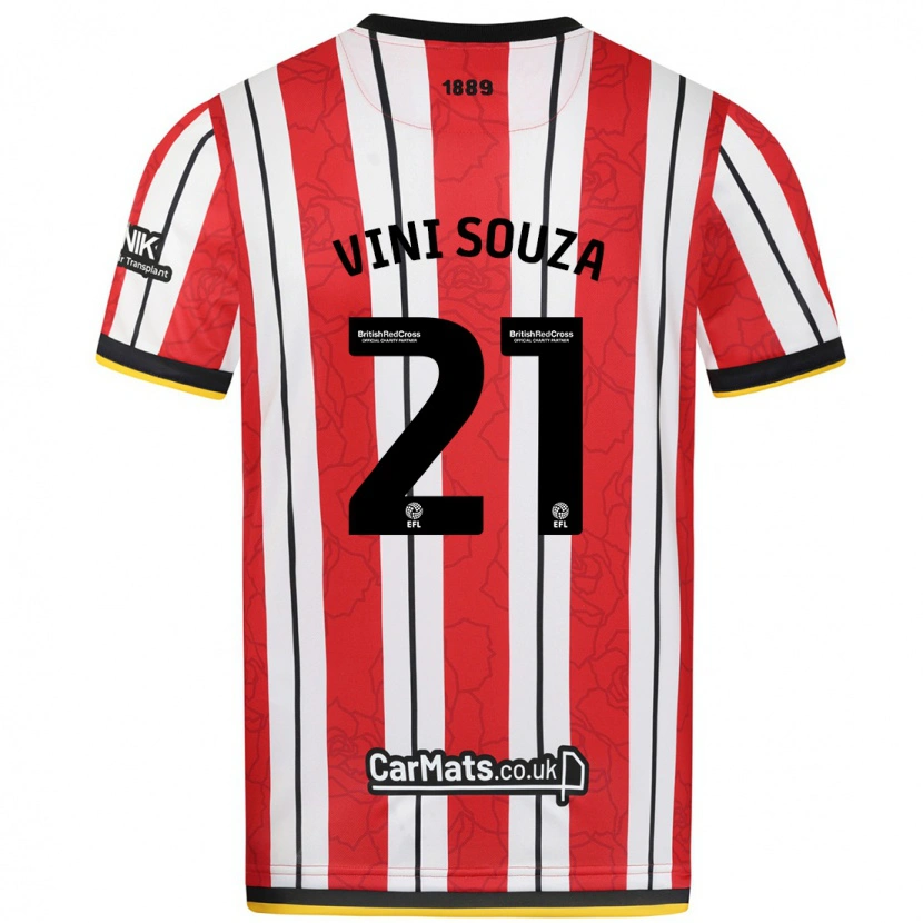 Danxen Kid Vini Souza #21 Red White Stripes Home Jersey 2024/25 T-Shirt