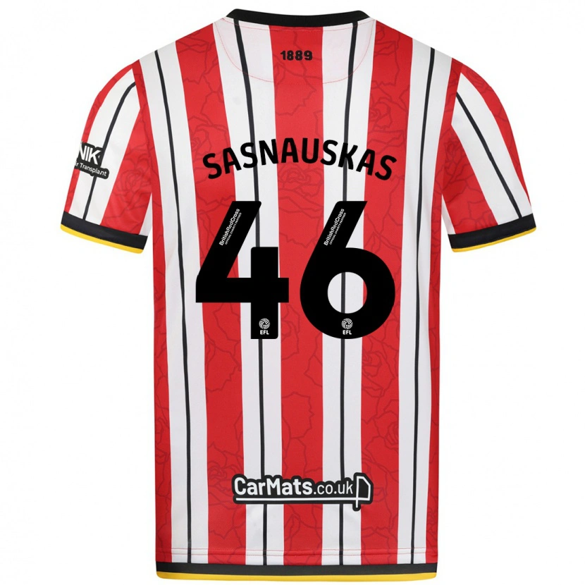 Danxen Kid Dovydas Sasnauskas #46 Red White Stripes Home Jersey 2024/25 T-Shirt