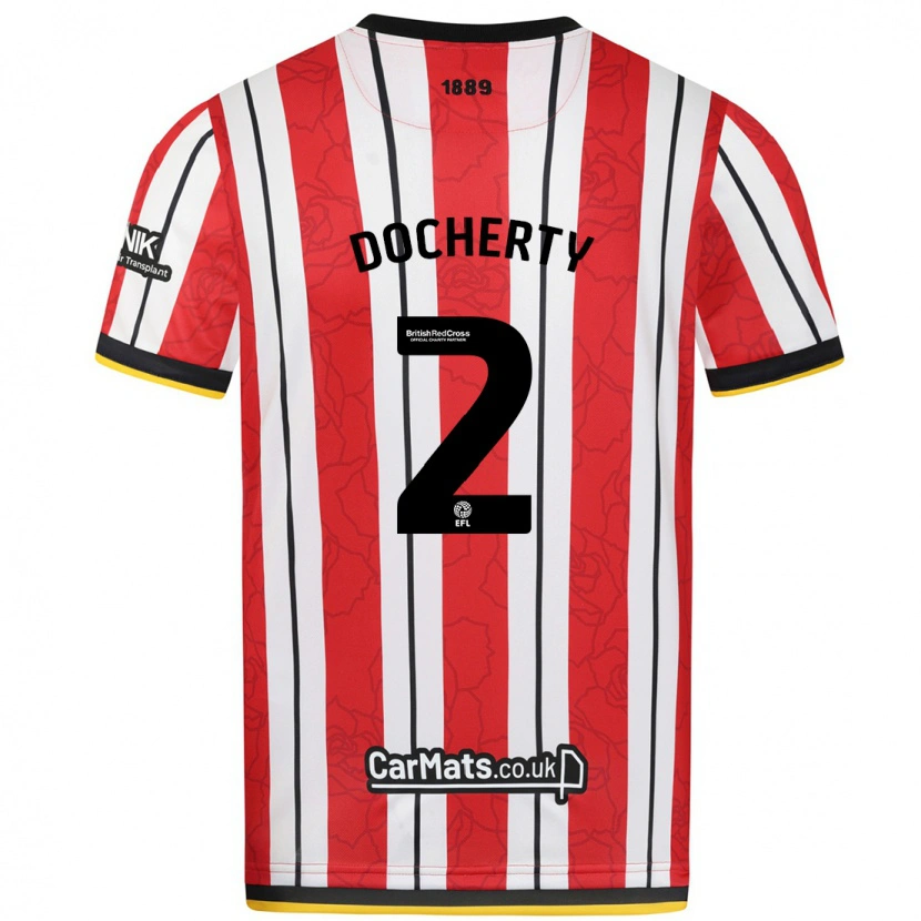 Danxen Kid Charley Docherty #2 Red White Stripes Home Jersey 2024/25 T-Shirt