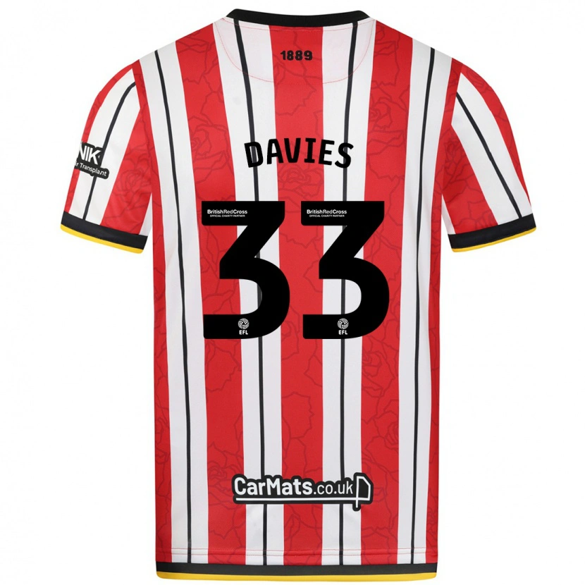 Danxen Kid Bethan Davies #33 Red White Stripes Home Jersey 2024/25 T-Shirt