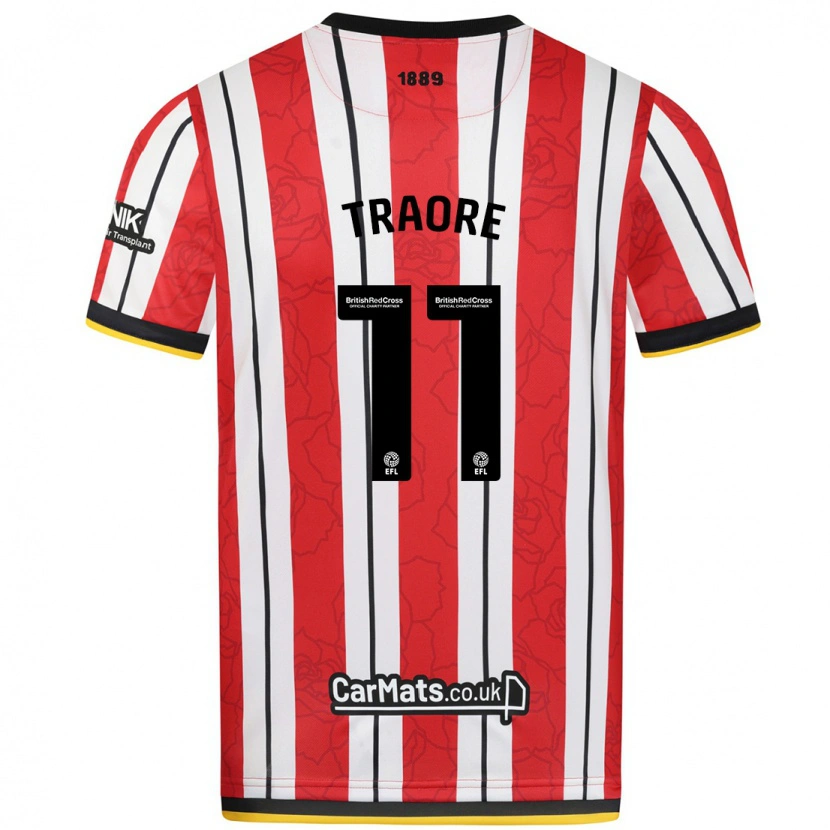 Danxen Kid Bénie Traoré #11 Red White Stripes Home Jersey 2024/25 T-Shirt