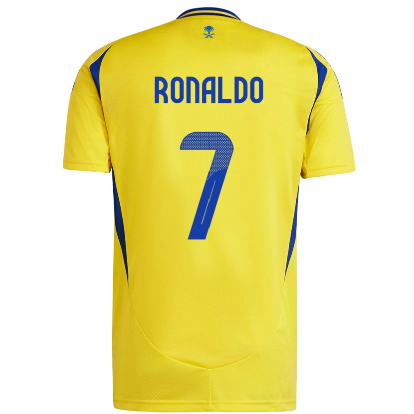 Danxen Kid Cristiano Ronaldo #7 Yellow Blue Home Jersey 2024/25 T-Shirt