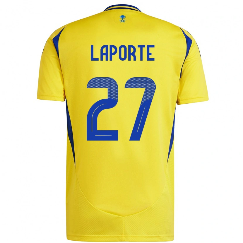 Danxen Kid Aymeric Laporte #27 Yellow Blue Home Jersey 2024/25 T-Shirt