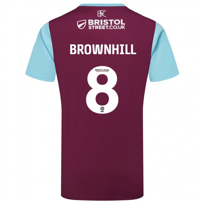 Danxen Kid Josh Brownhill #8 Burgundy Sky Blue Home Jersey 2024/25 T-Shirt