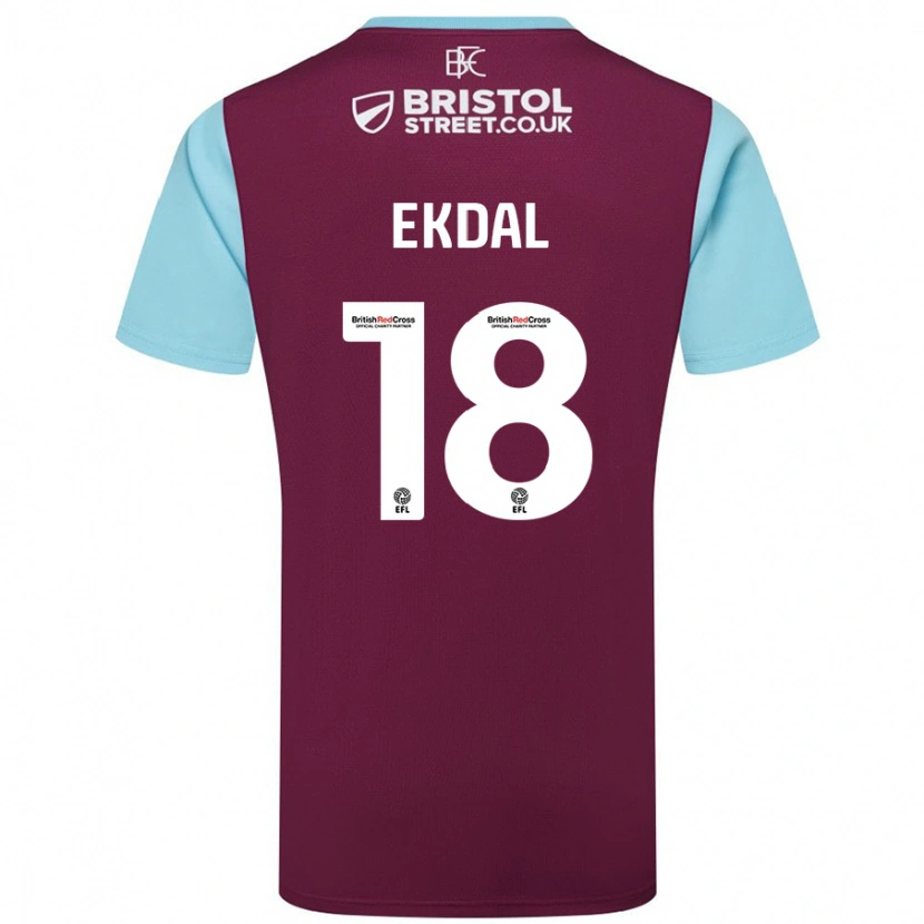 Danxen Kid Hjalmar Ekdal #18 Burgundy Sky Blue Home Jersey 2024/25 T-Shirt