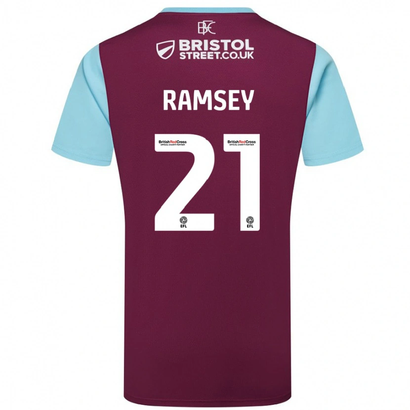 Danxen Kid Aaron Ramsey #21 Burgundy Sky Blue Home Jersey 2024/25 T-Shirt