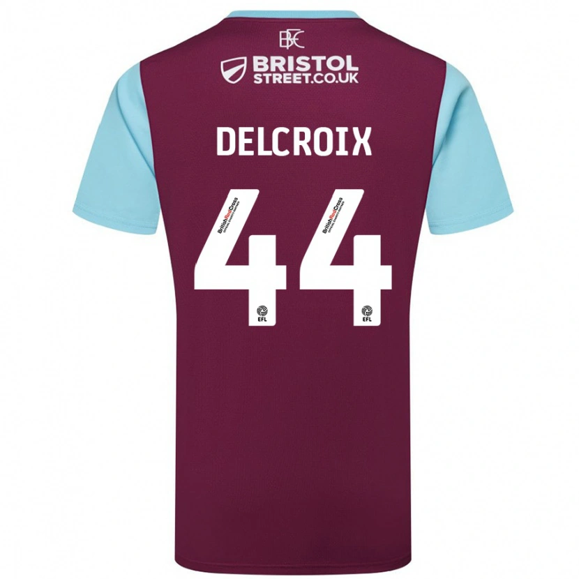 Danxen Kid Hannes Delcroix #44 Burgundy Sky Blue Home Jersey 2024/25 T-Shirt