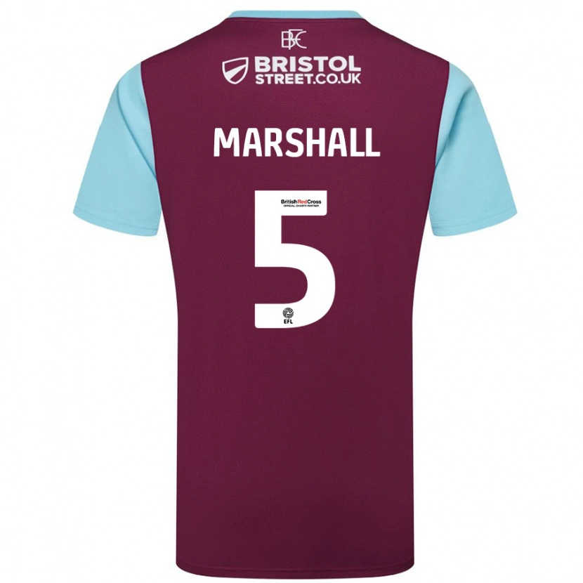 Danxen Kid Georgia Marshall #5 Burgundy Sky Blue Home Jersey 2024/25 T-Shirt