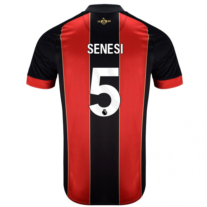 Danxen Kid Marcos Senesi #5 Red Black Home Jersey 2024/25 T-Shirt