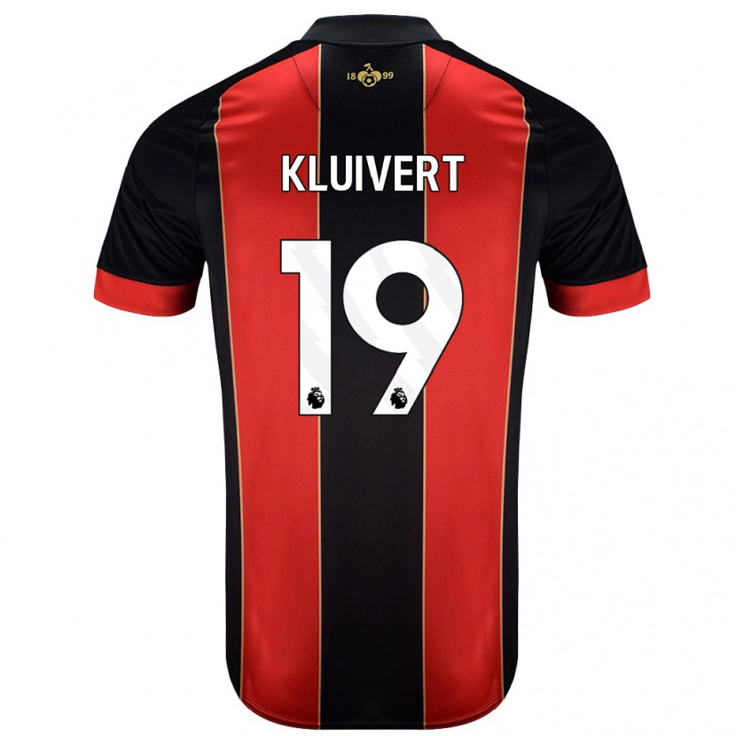 Danxen Kid Justin Kluivert #19 Red Black Home Jersey 2024/25 T-Shirt